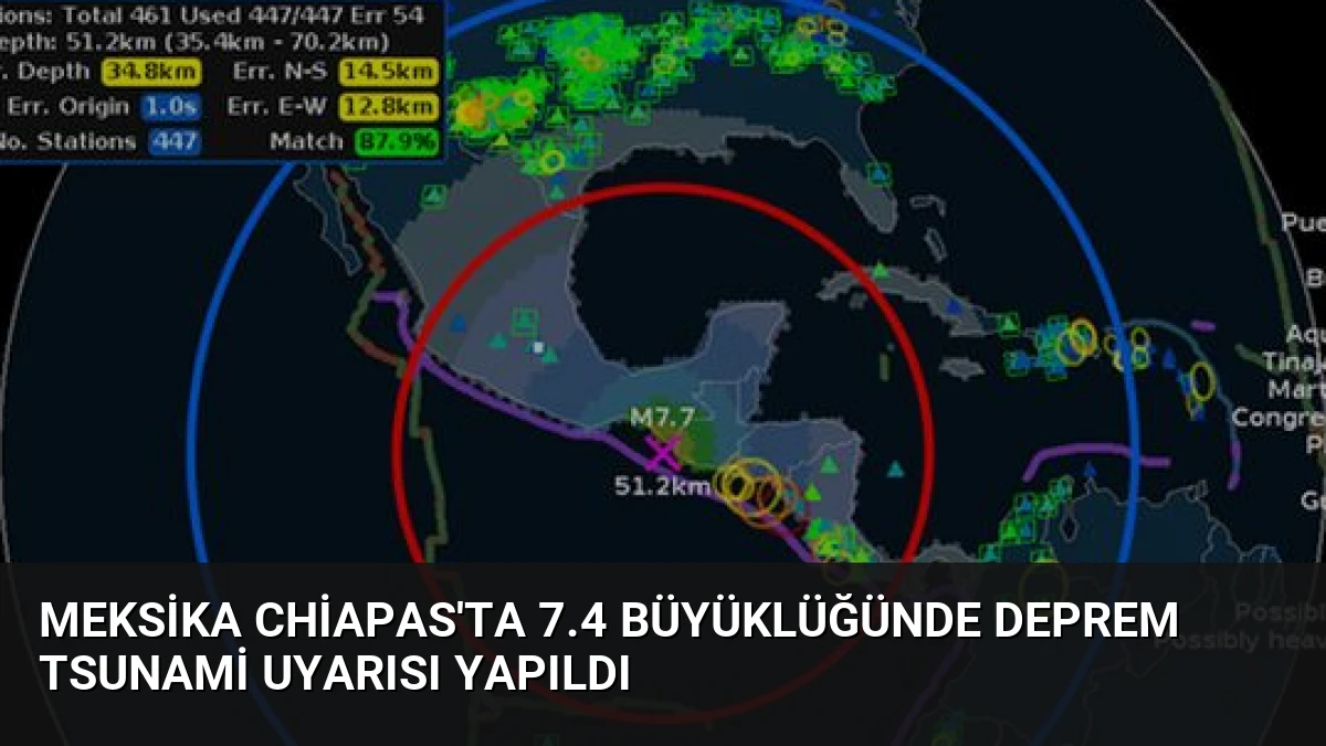 Meksika Chiapas’ta 7.4 Büyüklüğünde Deprem Tsunami Uyarısı Yapıldı